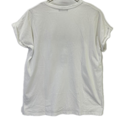BALMAIN SF113671193 White Flocked-Print T-Shirt Tops