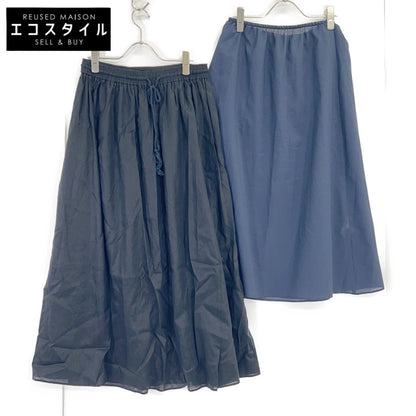 PLAIN PEOPLE プレインピープル A1553FS 035 ネイビー ラミーリヨセルギャザーフレアスカート スカート