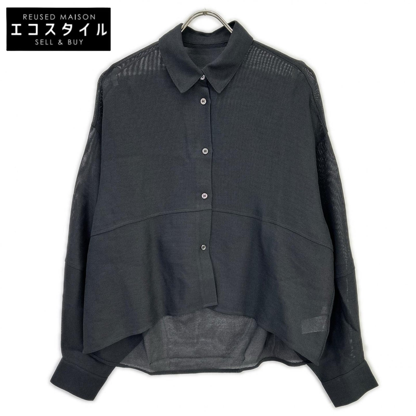 CLOCHE クロシェ 632-85588 グレー メッシュシャツ トップス