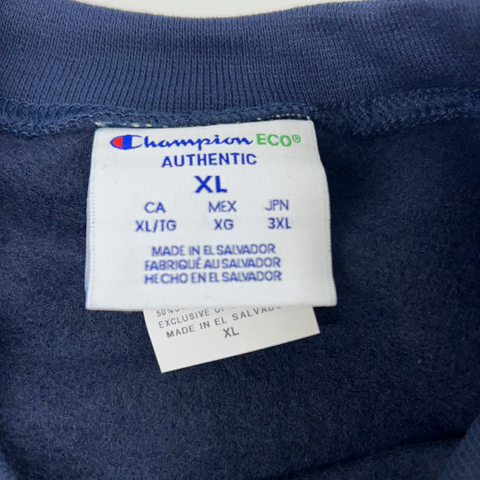 Champion チャンピオン ネイビー クルーネック 裏起毛 スウェットシャツ トップス