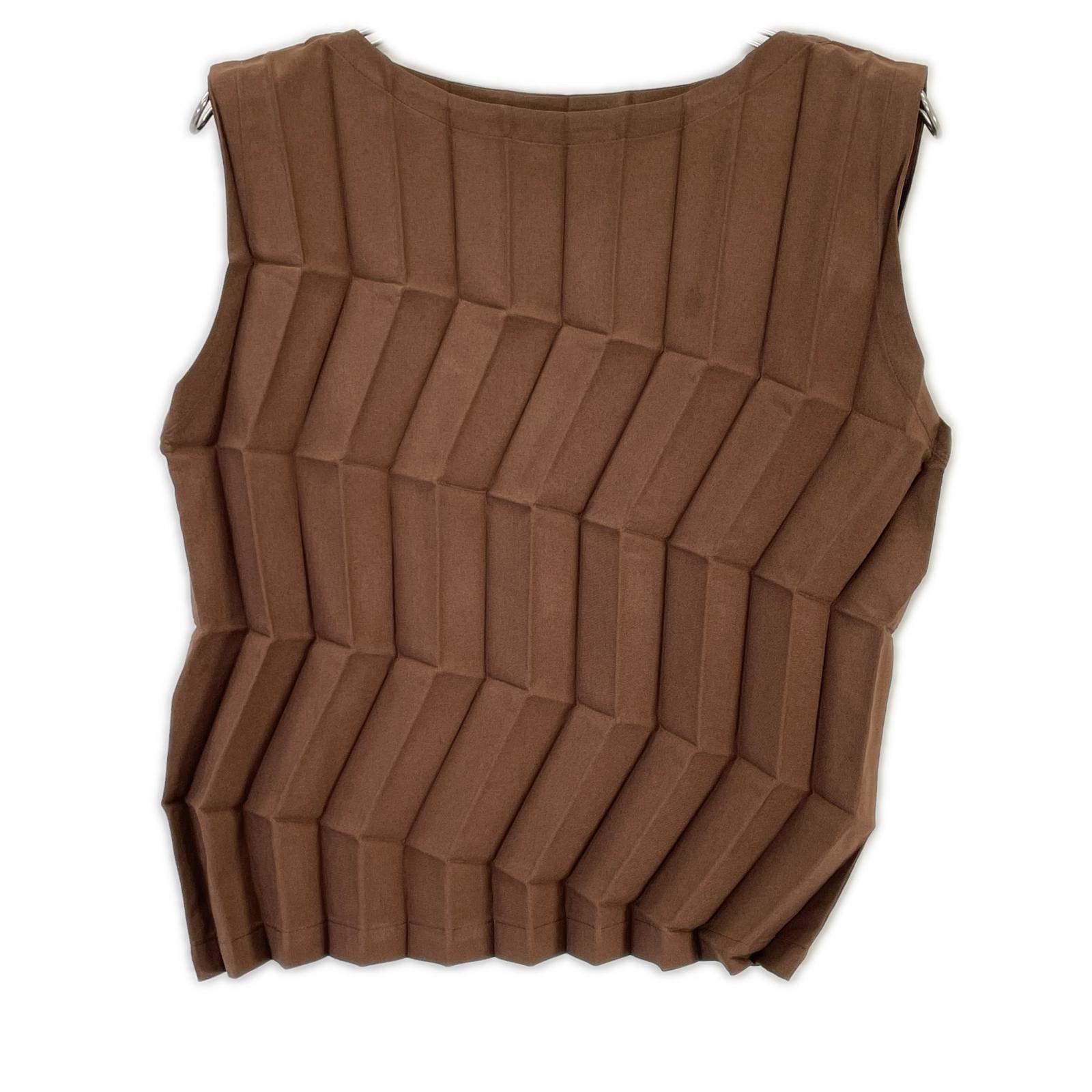 MeISSEYMIYAKE ミーイッセイミヤケ MI61FR701 ブラウン ZIG ZAG PLEATS トップス トップス