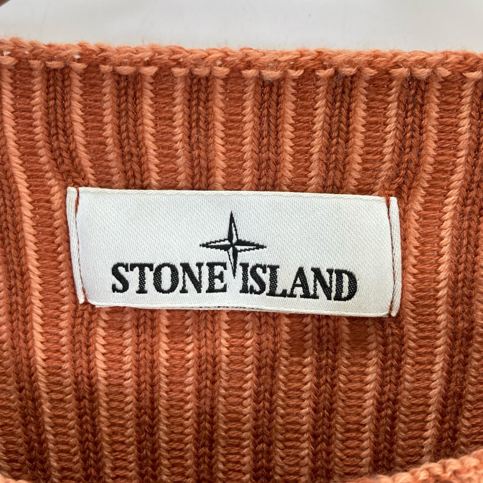 STONE ISLAND ストーンアイランド 8115532C1 オレンジ クルーネック リブニット トップス