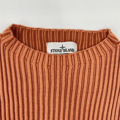 STONE ISLAND ストーンアイランド 8115532C1 オレンジ クルーネック リブニット トップス