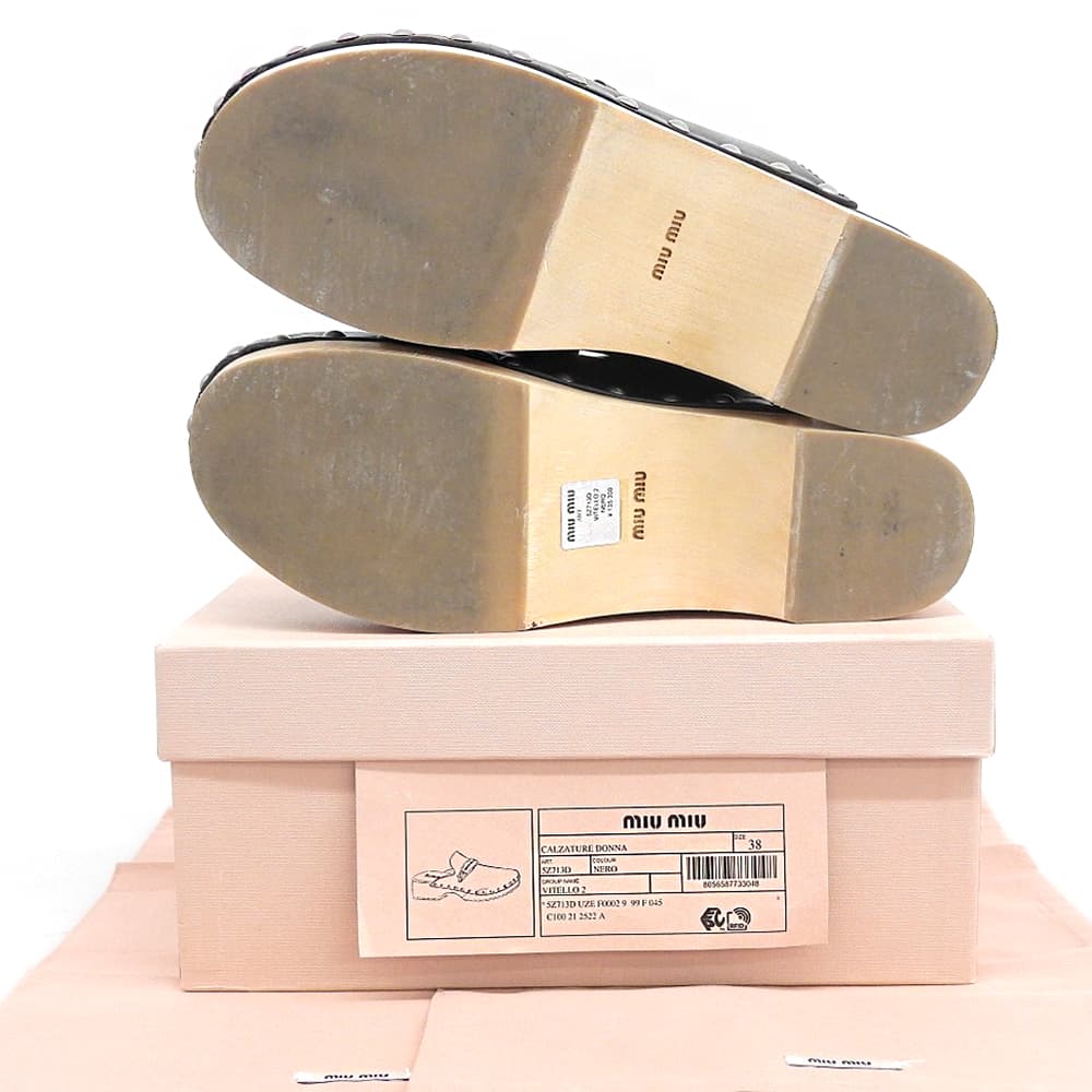 MIUMIU ミュウミュウ 美品 calzature donna VITELLO2 サンダル シューズ レディース 黒 ブラック 38 5Z713D シューズ