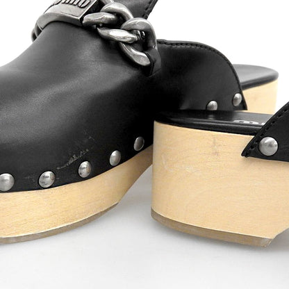MIUMIU ミュウミュウ 美品 calzature donna VITELLO2 サンダル シューズ レディース 黒 ブラック 38 5Z713D シューズ