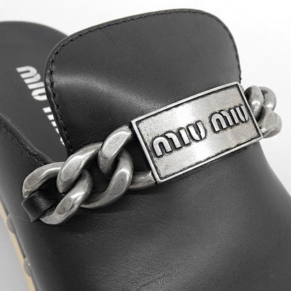 MIUMIU ミュウミュウ 美品 calzature donna VITELLO2 サンダル シューズ レディース 黒 ブラック 38 5Z713D シューズ