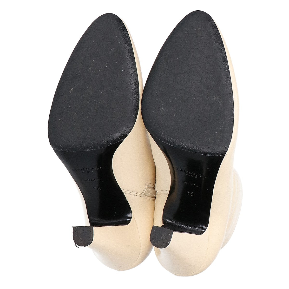 SAINT LAURENT PARIS 658151 leather side-zip ankle boots