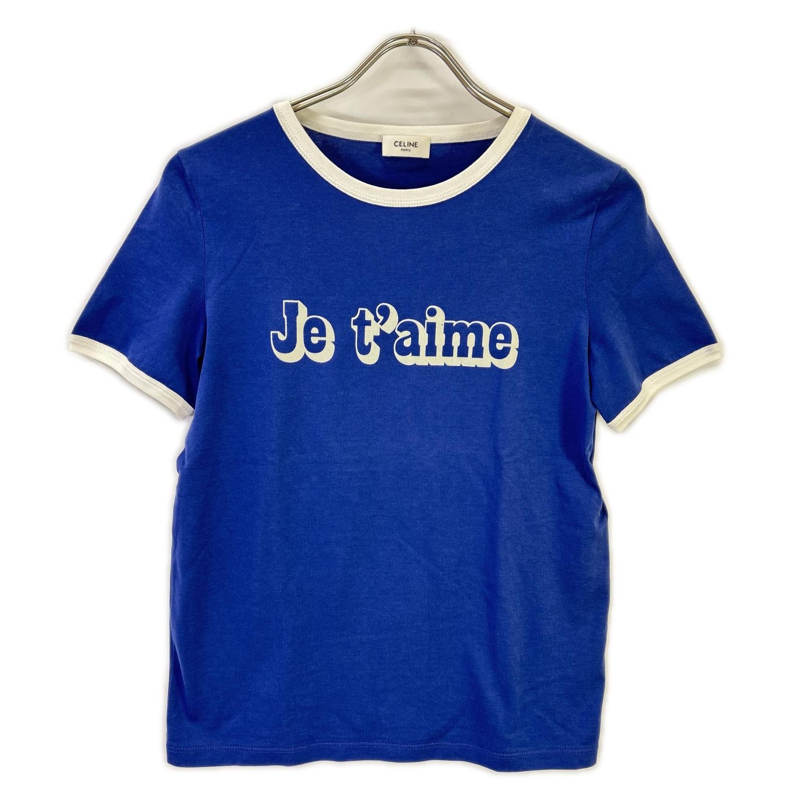 CELINE セリーヌ 2X815671Q ブルー フロッキー パイピング Tシャツ トップス