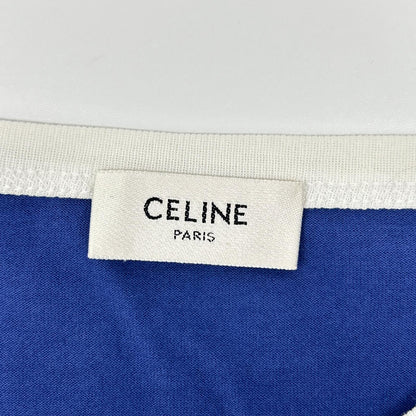 CELINE セリーヌ 2X815671Q ブルー フロッキー パイピング Tシャツ トップス