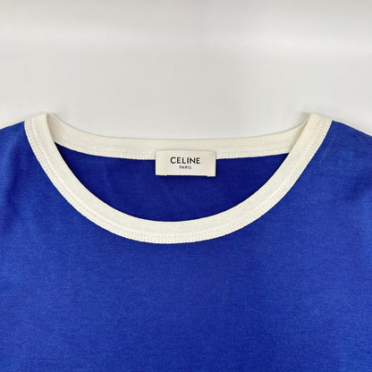 CELINE セリーヌ 2X815671Q ブルー フロッキー パイピング Tシャツ トップス