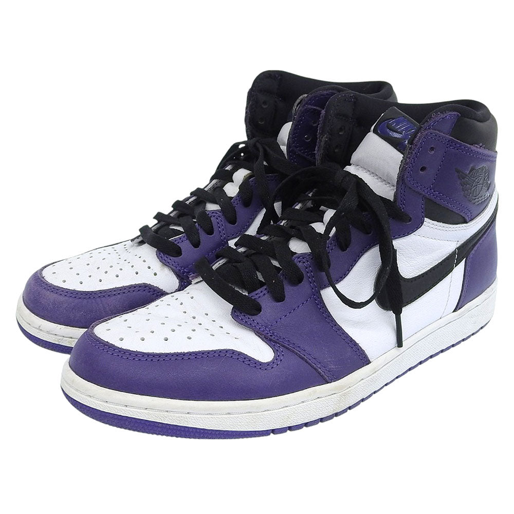 NIKE ナイキ Air Jordan 1 Retro High OG スニーカー シューズ メンズ パープル ホワイト 28cm 555088-500 シューズ