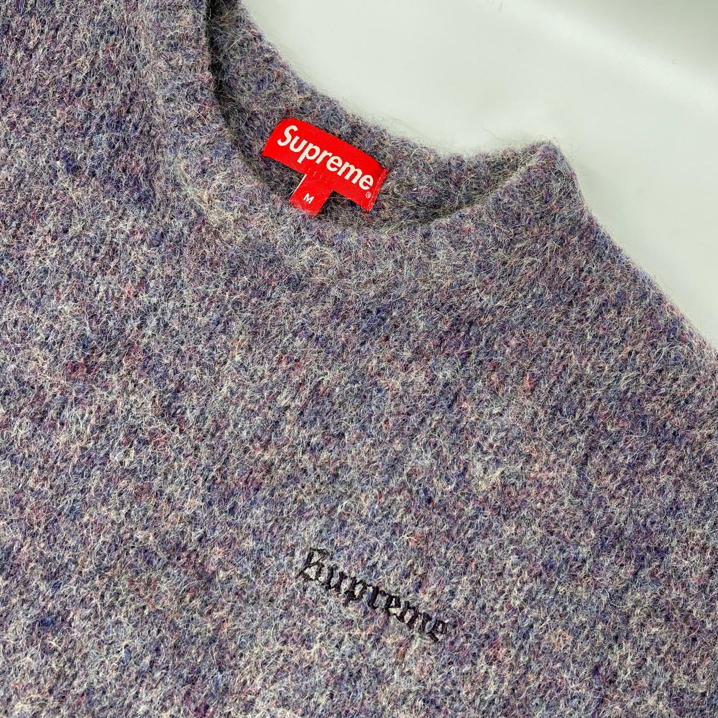 Supreme purple mohair knit tops
