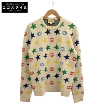 GUCCI グッチ 661835 アイボリー 総柄 ウール クルーネックニット トップス
