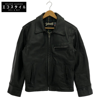 schott ショット 659 ブラック ライナー付き シングルライダース トップス