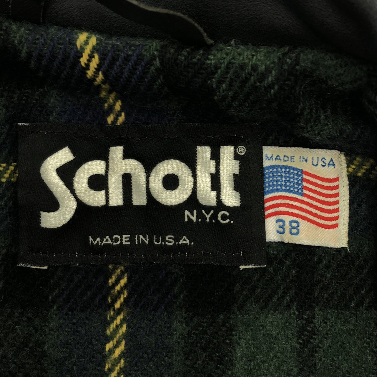 schott ショット 659 ブラック ライナー付き シングルライダース トップス