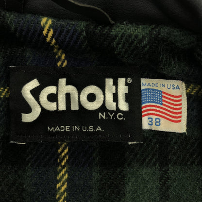 schott ショット 659 ブラック ライナー付き シングルライダース トップス