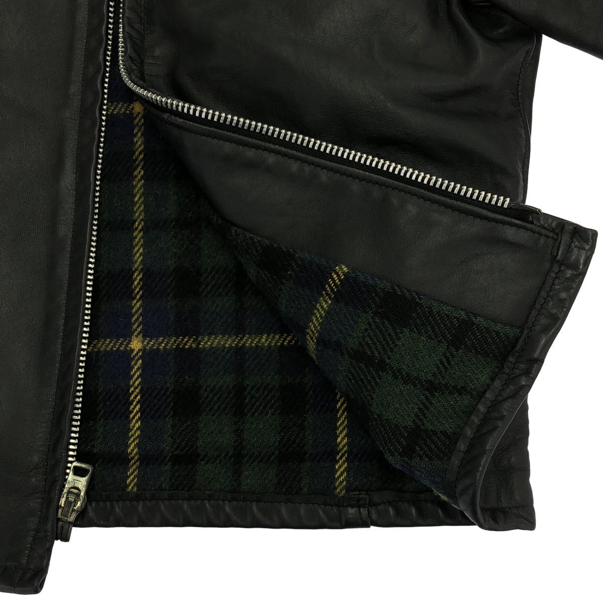 schott ショット 659 ブラック ライナー付き シングルライダース トップス