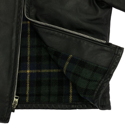 schott ショット 659 ブラック ライナー付き シングルライダース トップス
