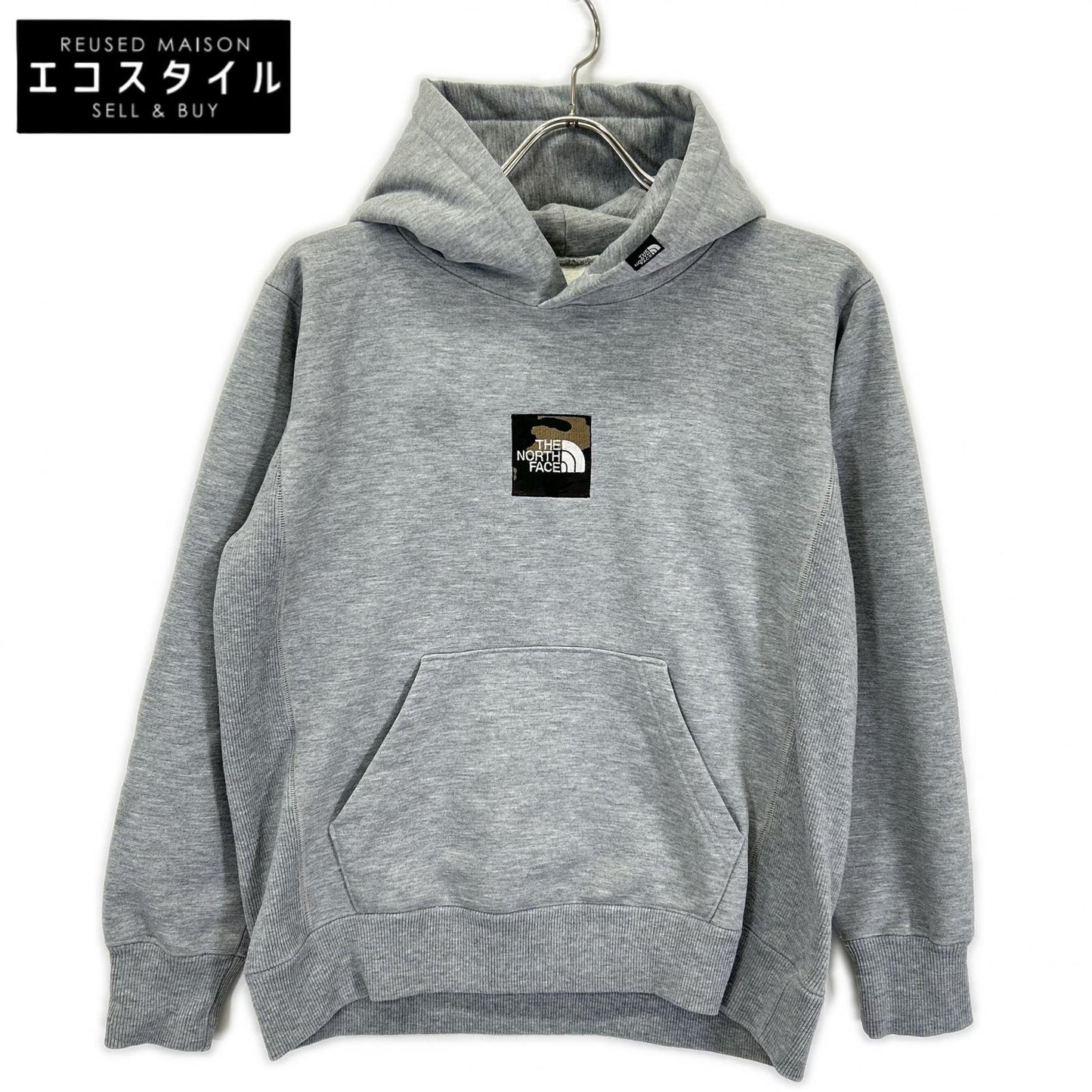 THE NORTH FACE ノースフェイス NT61721R グレー スクエアロゴビッグフーディ トップス