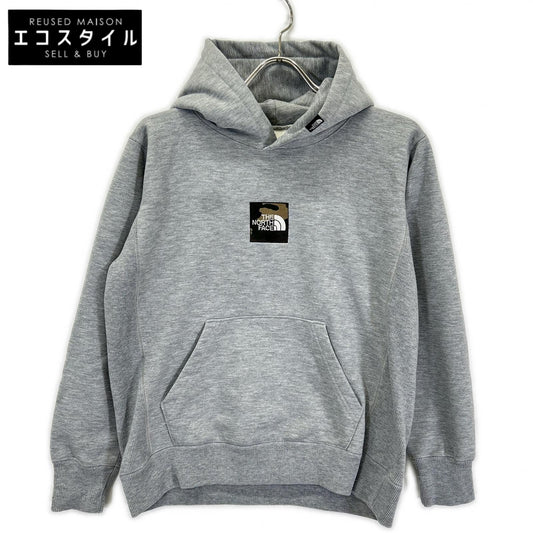THE NORTH FACE NT61721R gray square-logo oversized hoodie top