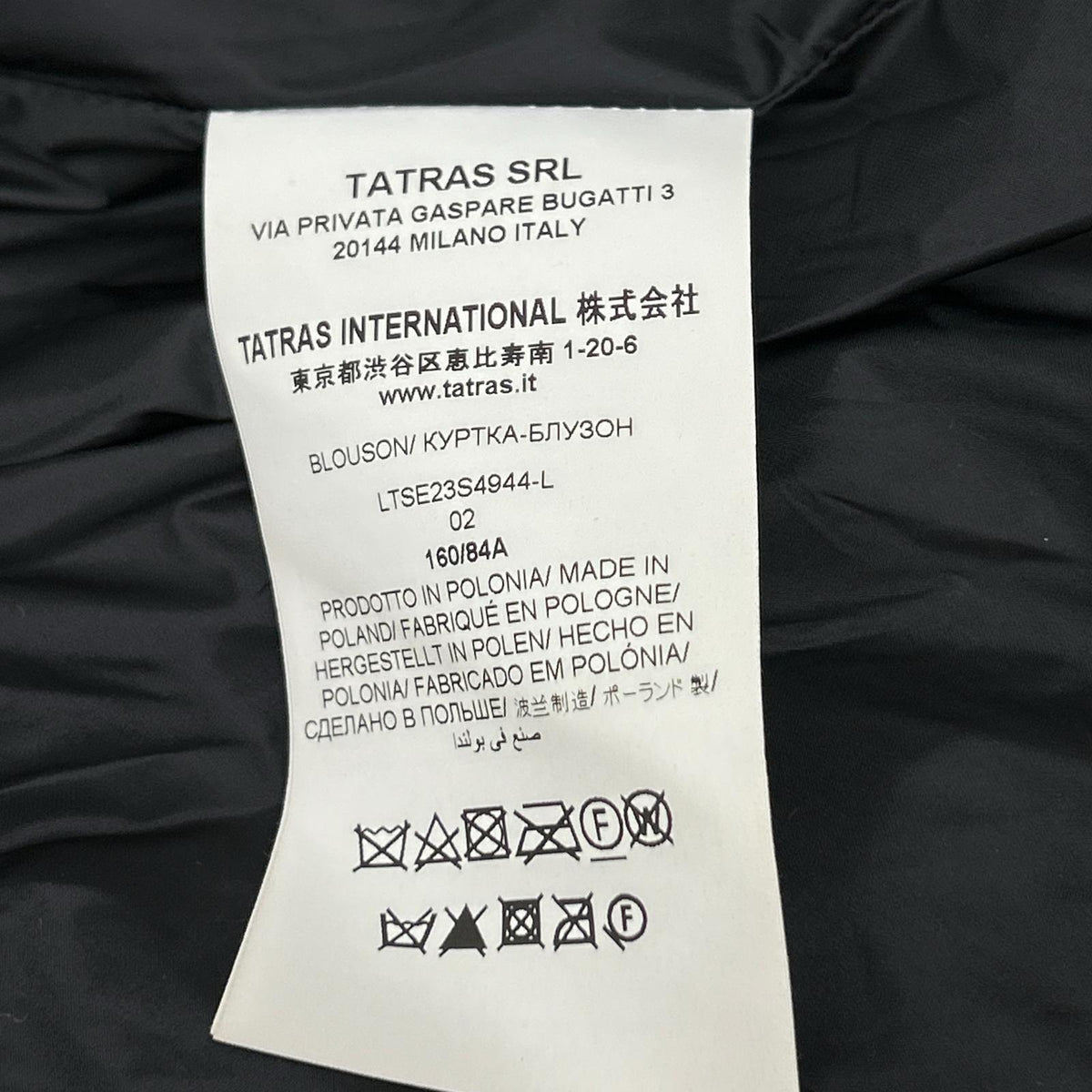 TATRAS 2023 LTSE23S4944 Black BEDA Nylon Jacket Jacket