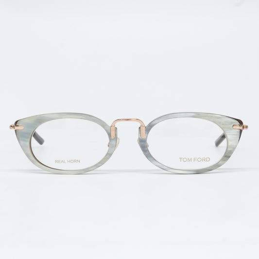 TOM FORD 【Excellent condition】TF5257 028 SPECIAL EDITION demo lenses real horn oval-shape eyewear glasses