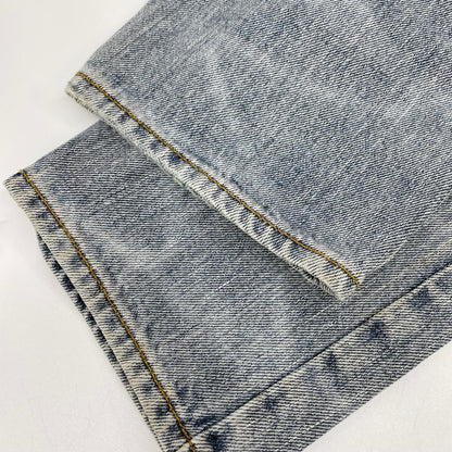 Essentials エッセンシャルズ 45421 ライトブルー ダメージ加工 ストレートデニム ボトムス