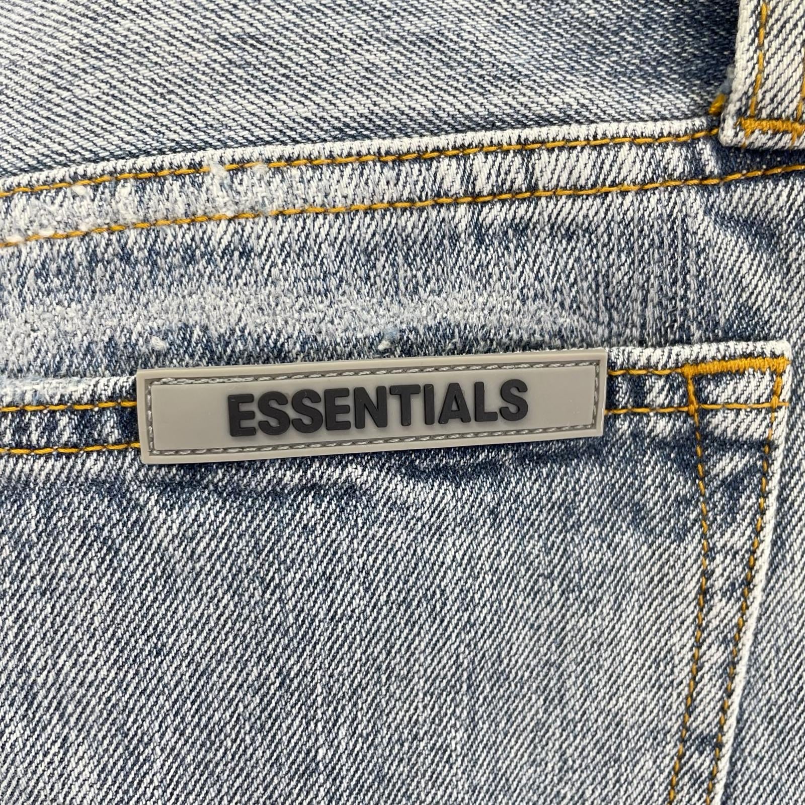 Essentials エッセンシャルズ 45421 ライトブルー ダメージ加工 ストレートデニム ボトムス