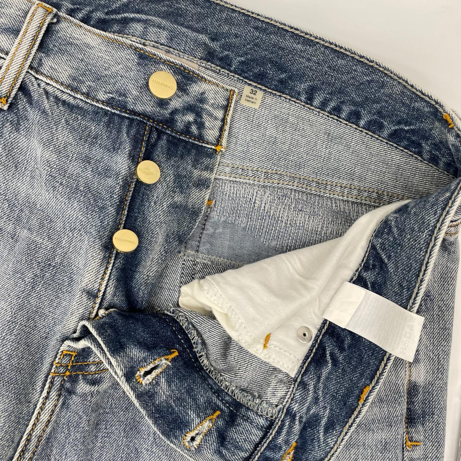 Essentials エッセンシャルズ 45421 ライトブルー ダメージ加工 ストレートデニム ボトムス
