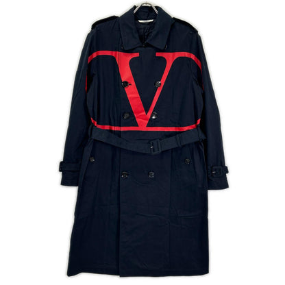 VALENTINO ヴァレンティノ 2019AW SV3CHA705AJ ネイビー Vロゴプリント トレンチコート コート