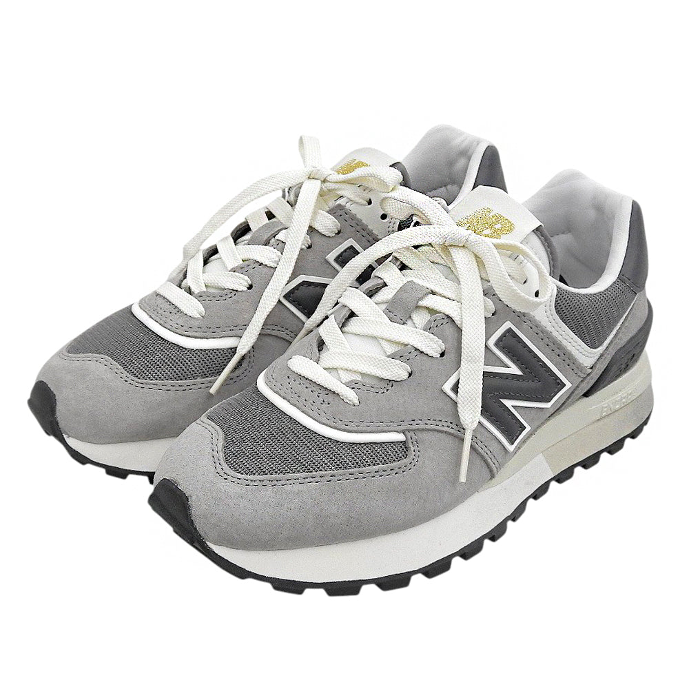 NEW BALANCE ニューバランス 美品 スエード スニーカー シューズ レディース グレー 23.5cm U574LGT1 シューズ