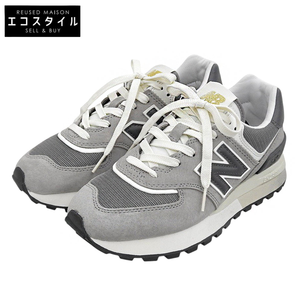 NEW BALANCE ニューバランス 美品 スエード スニーカー シューズ レディース グレー 23.5cm U574LGT1 シューズ