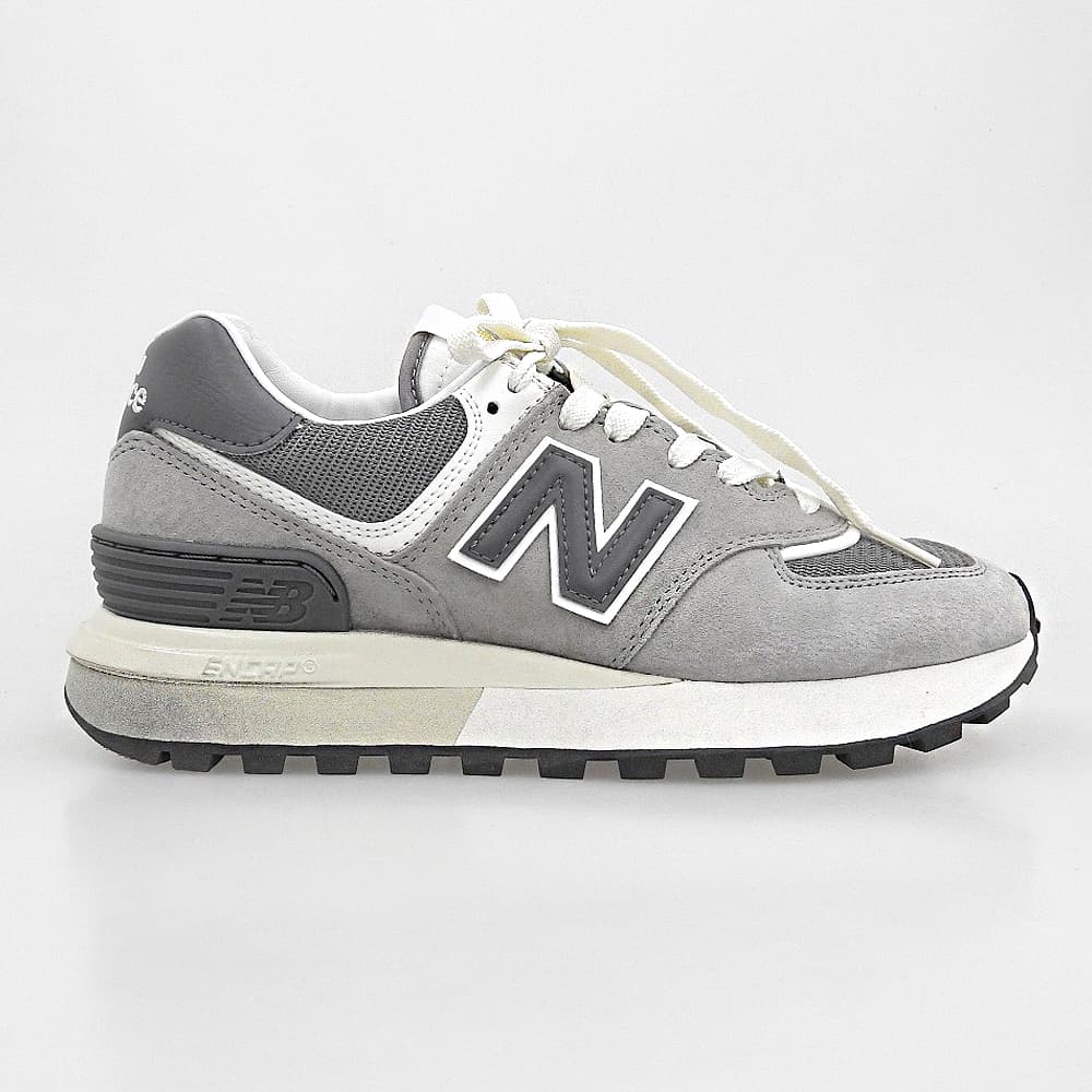 NEW BALANCE ニューバランス 美品 スエード スニーカー シューズ レディース グレー 23.5cm U574LGT1 シューズ