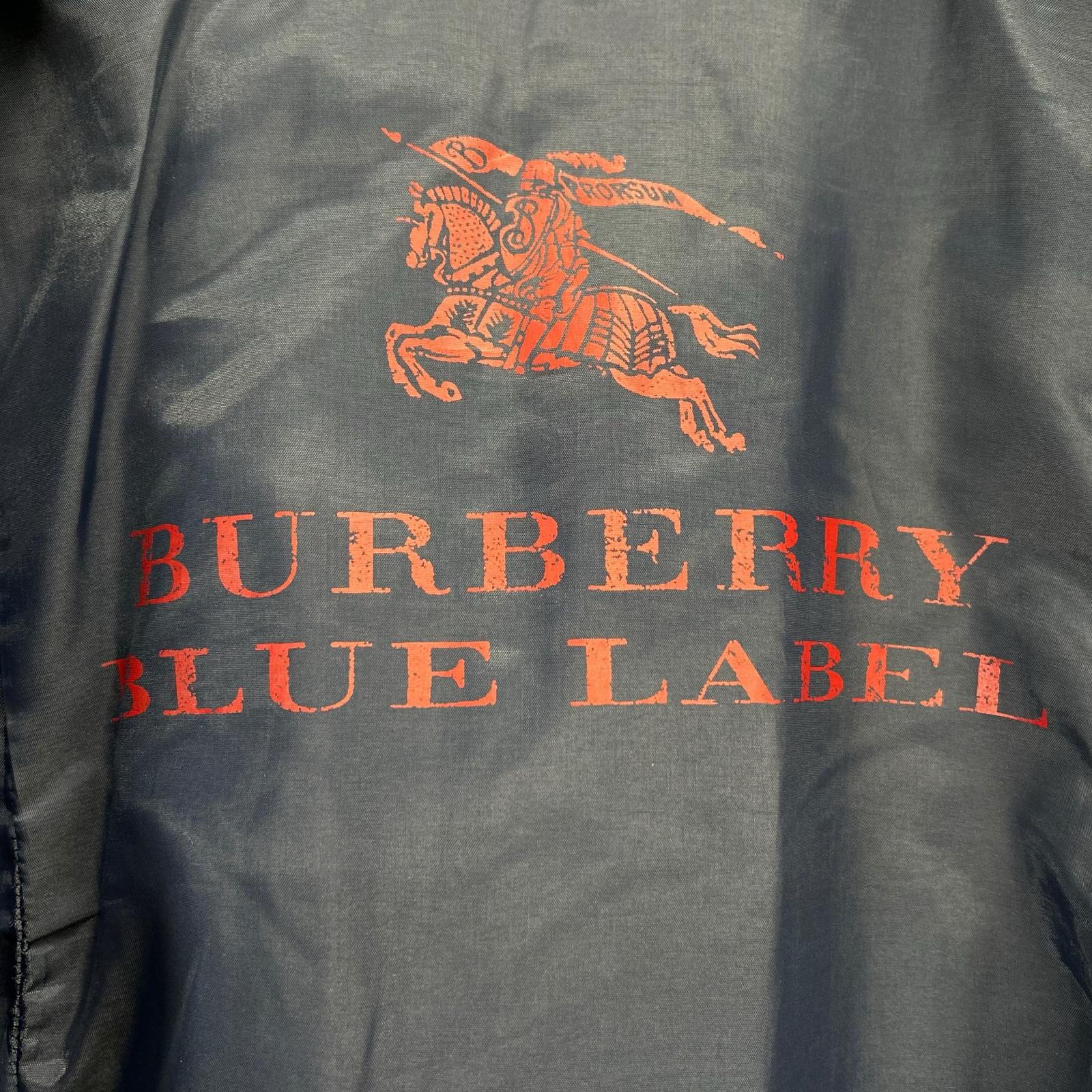Burberry Blue Label バーバリーブルーレーベル 11年 E1A42-304-28 ネイビー×レッド ウール ボーダー トレンチコート コート