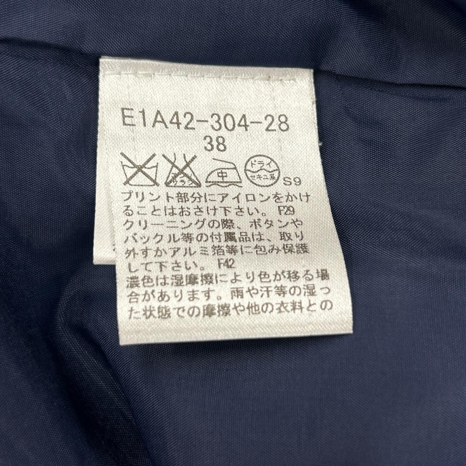 Burberry Blue Label バーバリーブルーレーベル 11年 E1A42-304-28 ネイビー×レッド ウール ボーダー トレンチコート コート