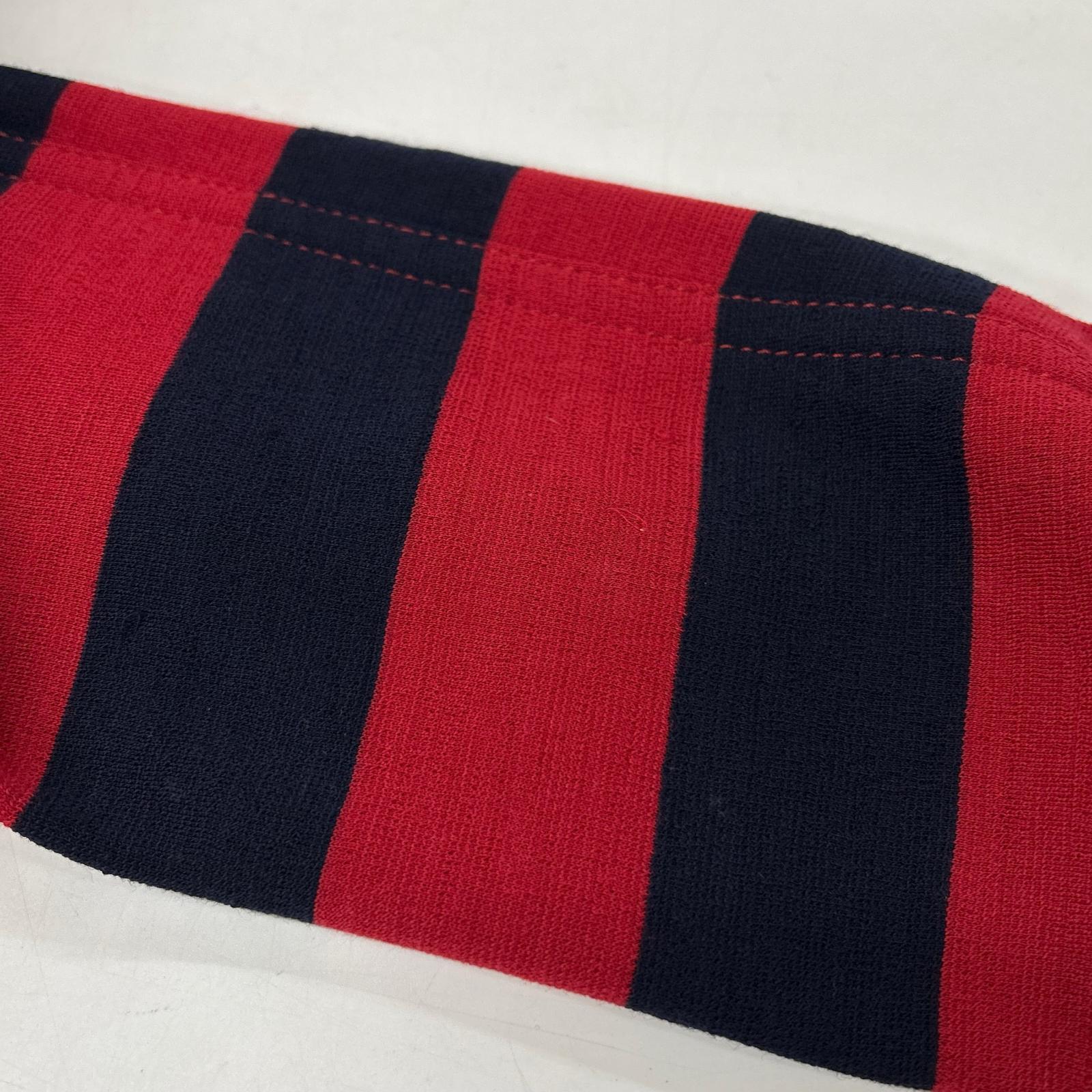 Burberry Blue Label バーバリーブルーレーベル 11年 E1A42-304-28 ネイビー×レッド ウール ボーダー トレンチコート コート