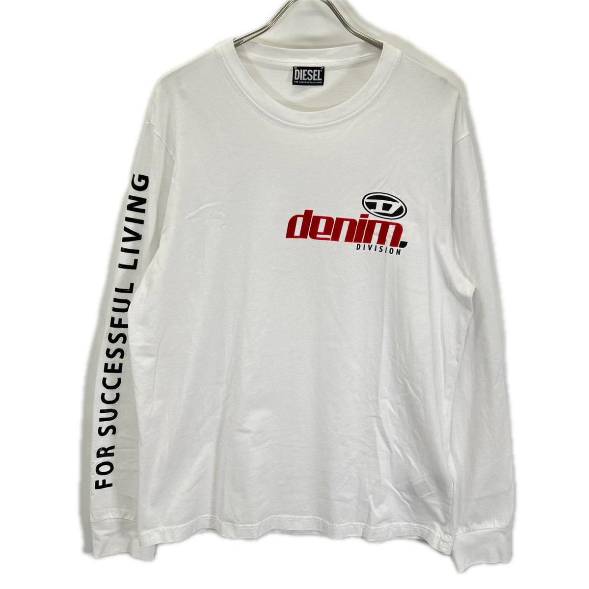DIESEL ディーゼル A11370 ホワイトト T-JUST-LS-L5 長袖Tシャツ トップス