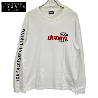 DIESEL ディーゼル A11370 ホワイトト T-JUST-LS-L5 長袖Tシャツ トップス