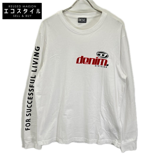 DIESEL ディーゼル A11370 ホワイトト T-JUST-LS-L5 長袖Tシャツ トップス