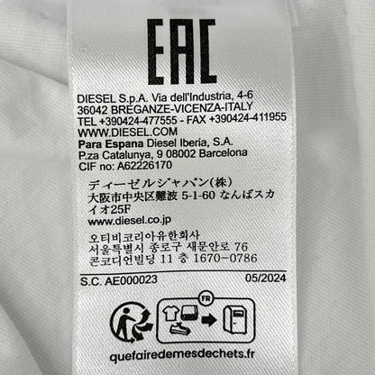 DIESEL ディーゼル A11370 ホワイトト T-JUST-LS-L5 長袖Tシャツ トップス