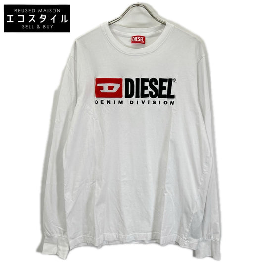 DIESEL ディーゼル A03768 T-JUSTーLS-DIV ホワイト 長袖Tシャツ トップス