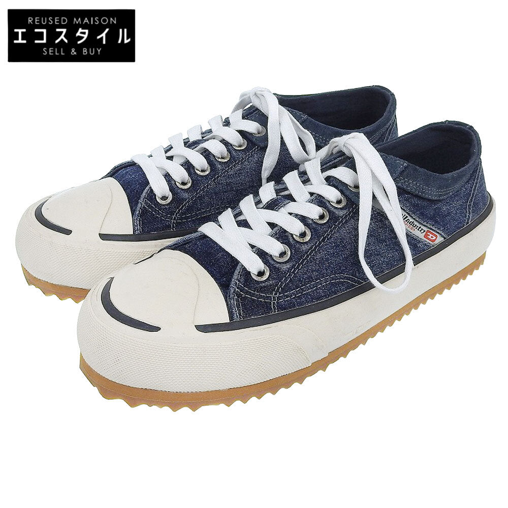 DIESEL ディーゼル 美品 S-PRINCIPIA LOW X スニーカー シューズ メンズ インディゴブルー×ホワイト 27.0cm シューズ