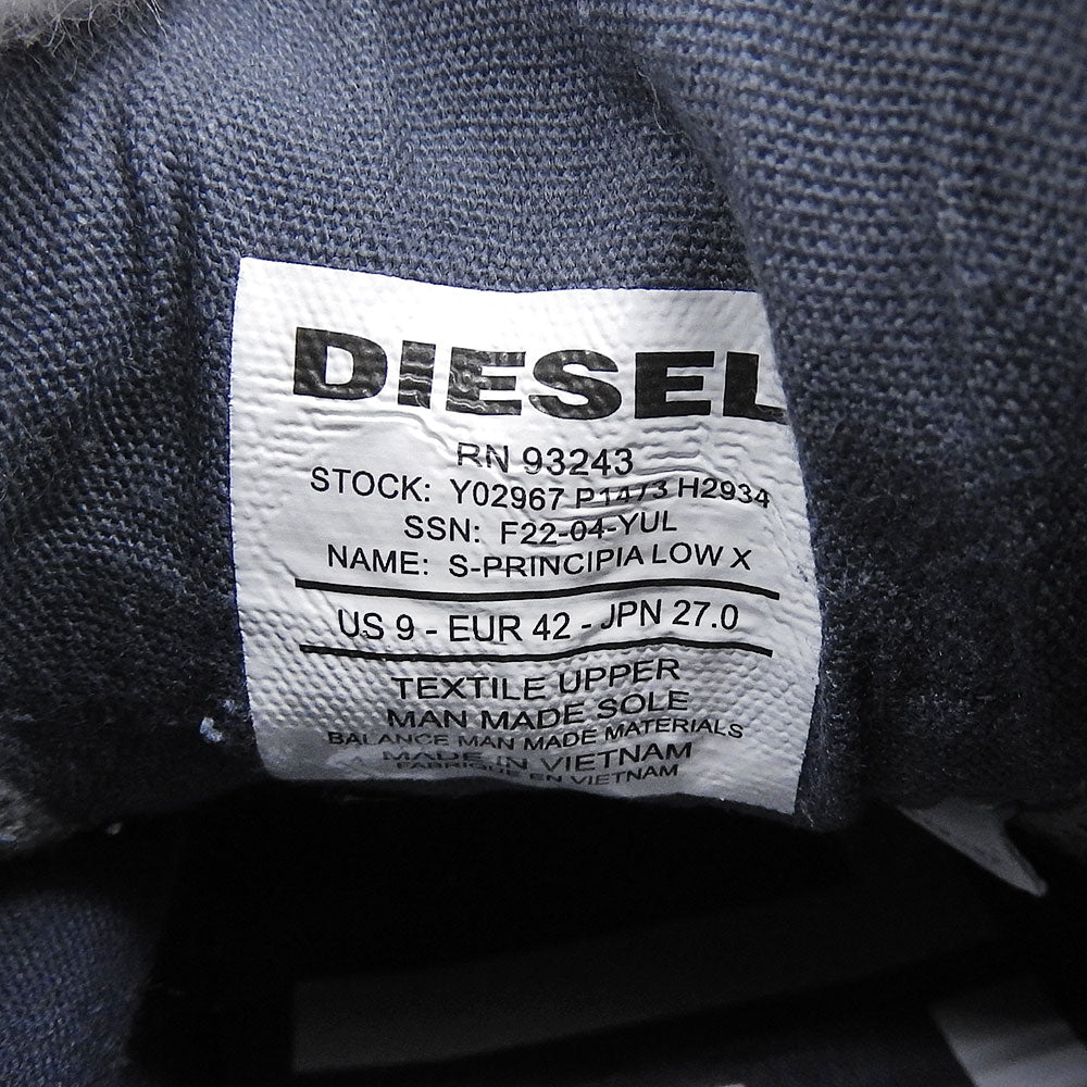 DIESEL ディーゼル 美品 S-PRINCIPIA LOW X スニーカー シューズ メンズ インディゴブルー×ホワイト 27.0cm シューズ