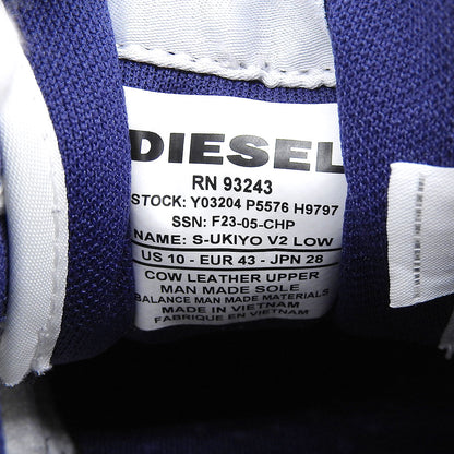 DIESEL ディーゼル S-UKIYO V2 LOW レザー スニーカー シューズ メンズ ホワイト×ブルー 28cm シューズ