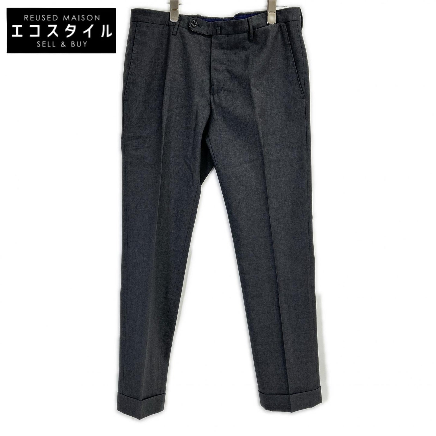 INCOTEX インコテックス グレー SLIMfit SUPER100s ノータック ウールスラックス ボトムス