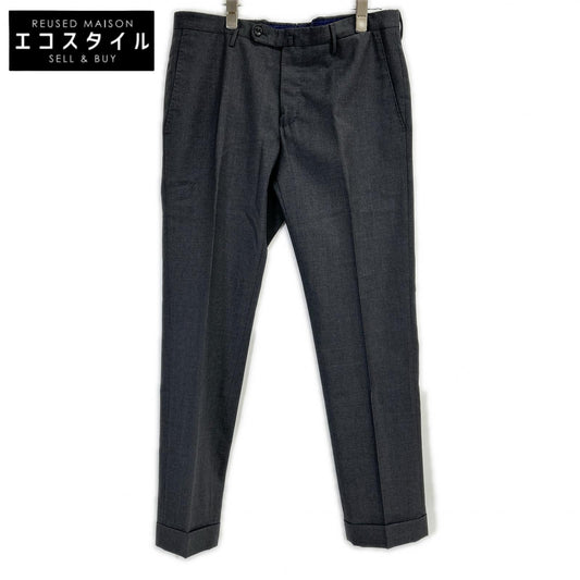 INCOTEX インコテックス Gray SLIMfit SUPER100s Flat-Front Wool Slacks Bottoms