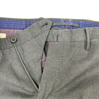 INCOTEX インコテックス グレー SLIMfit SUPER100s ノータック ウールスラックス ボトムス