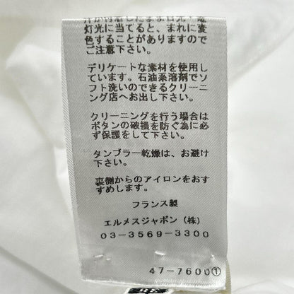 HERMES エルメス ホワイト コットン ノースリーブシャツ トップス