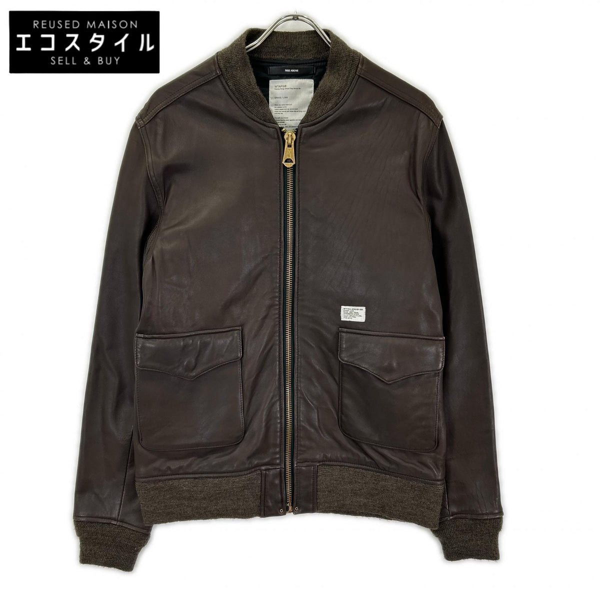 (W)TAPS ダブルタップス 092NWDT-JKM03 ブラウン ラムレザー A-2 ミリタリーフィールドジャケット ジャケット