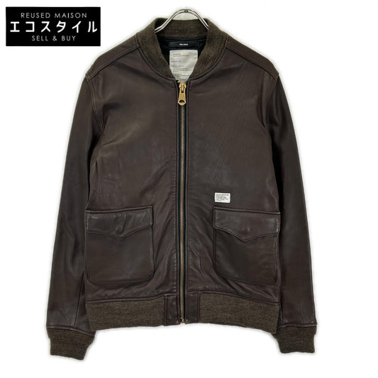 (W)TAPS Double Taps 092NWDT-JKM03 Brown lamb leather A-2 military field jacket Jacket